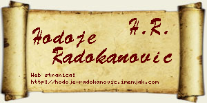 Hodoje Radokanović vizit kartica